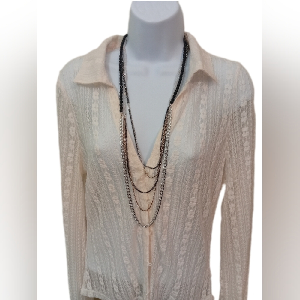 Chic Layered Silver and Black Necklace